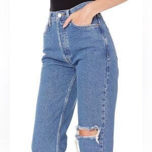 WE THE FREE JEANS BY FREE PEOPLE LASSO IN SAPPHIRE SIZE 26 BUTTON FLY NWT